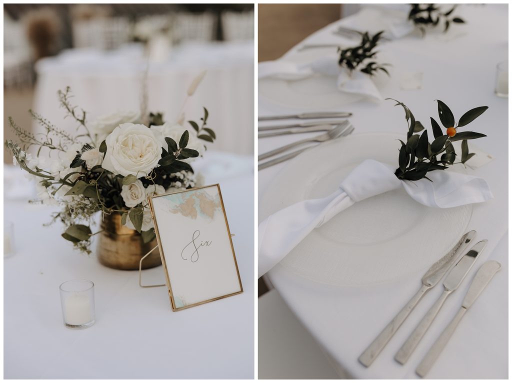 wedding reception details, wedding details, white wedding flowers