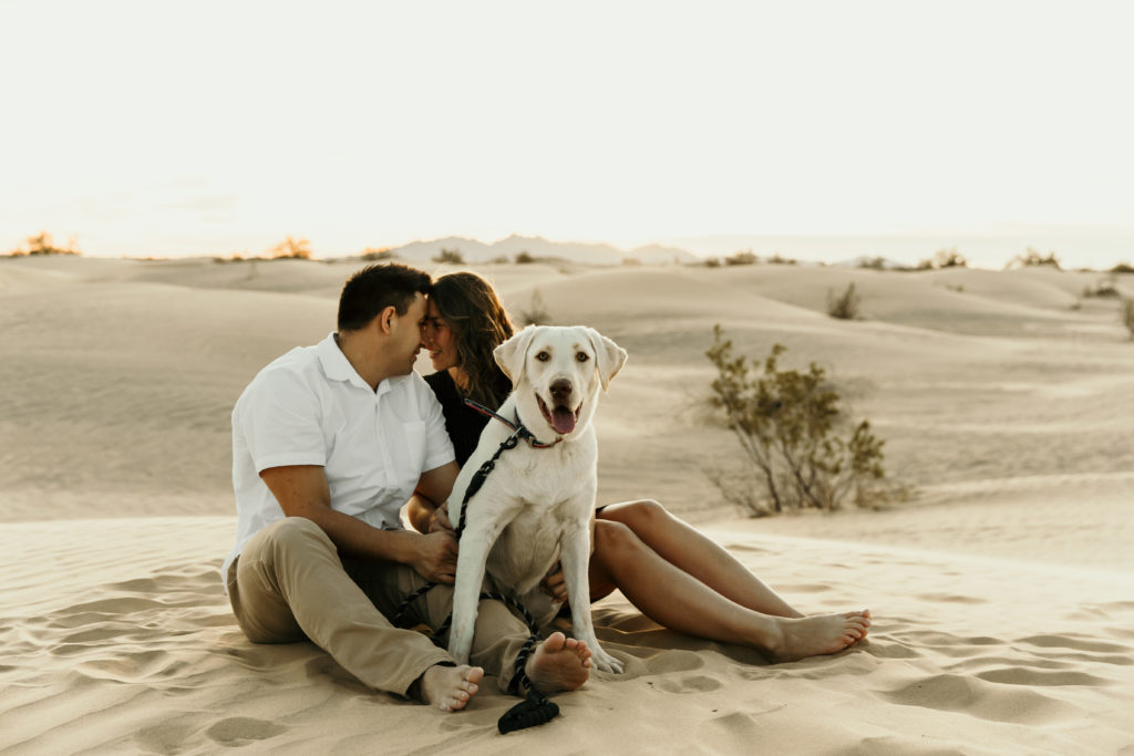 glamis engagement session with their dog
