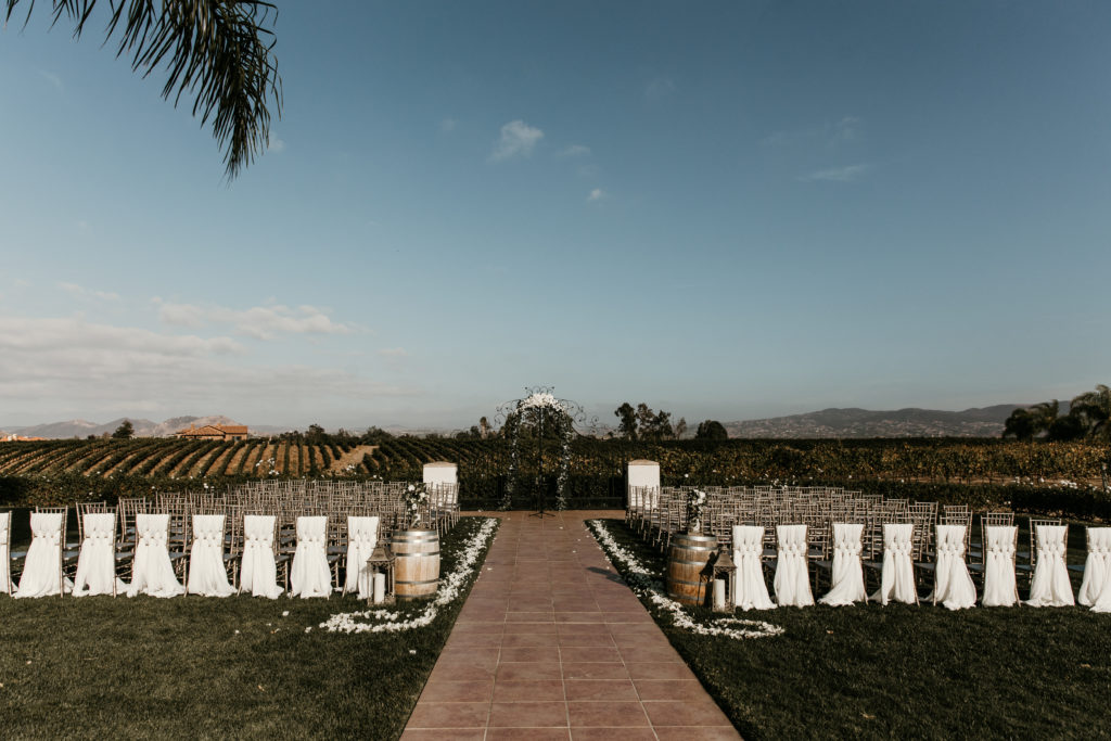 villa de amore ceremony set up