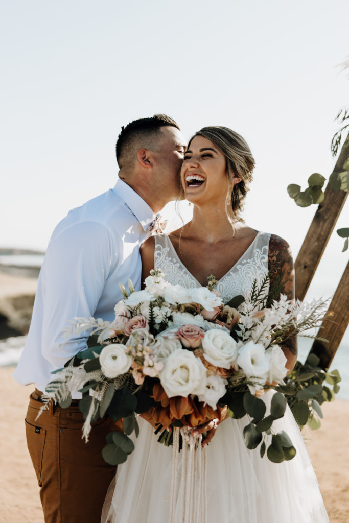couples wedding at sunset cliffs by San Diego wedding photographer pages studio