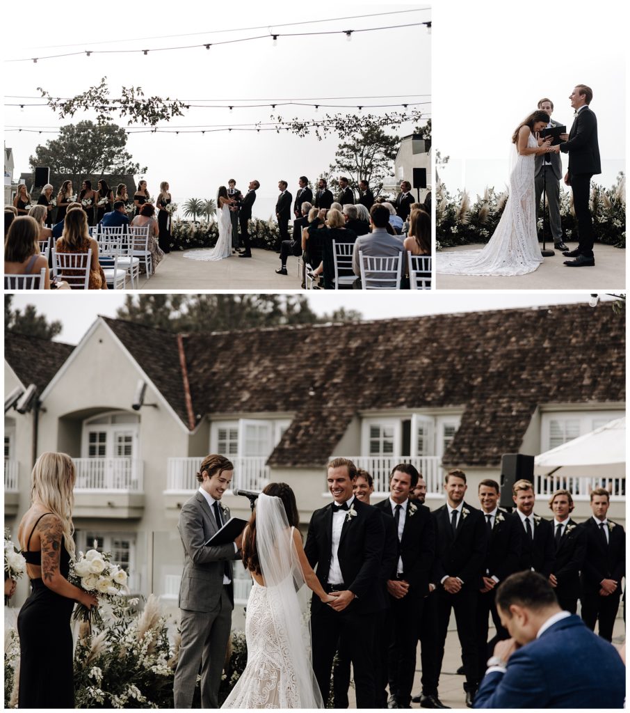 bride and groom getting married, wedding ceremony, bride and groom reading vows