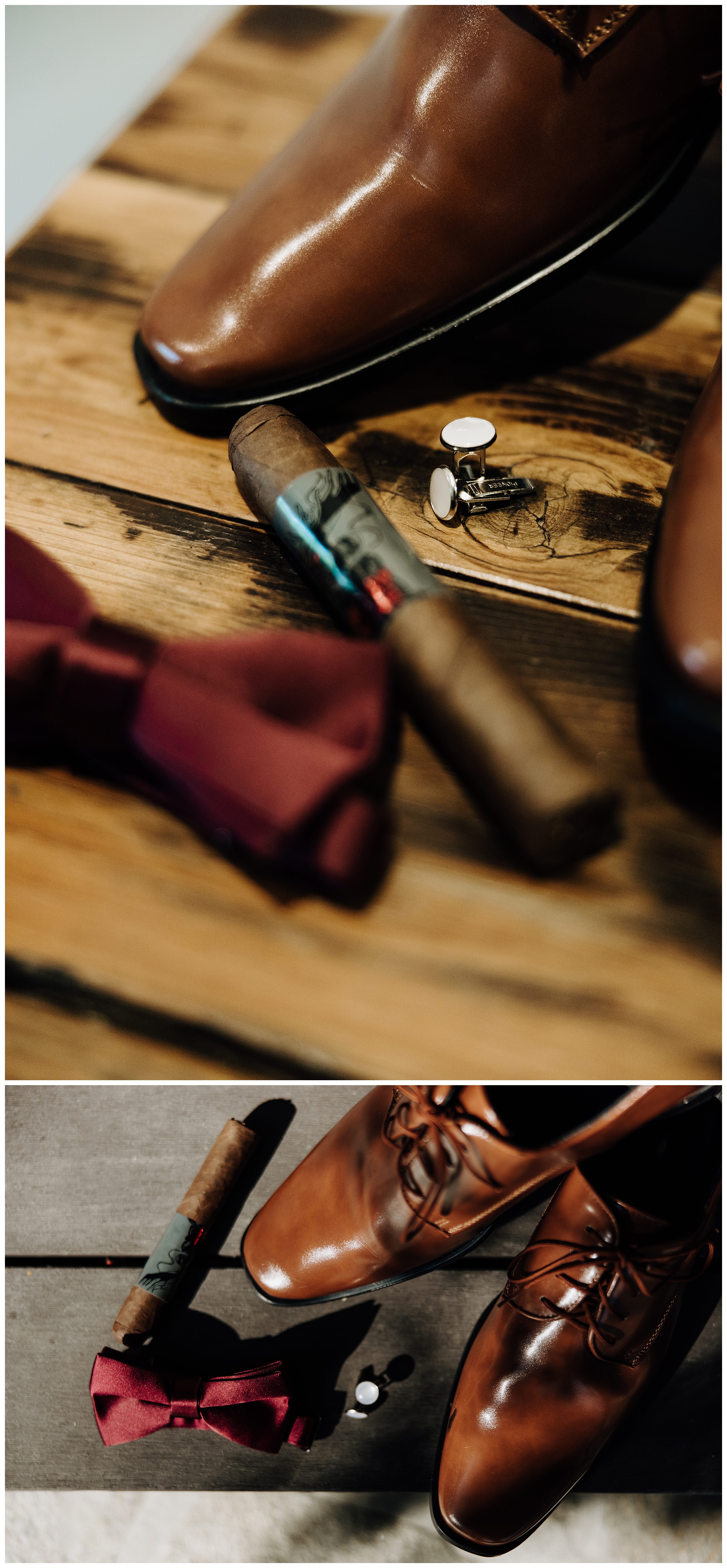 cigar and groom shoes