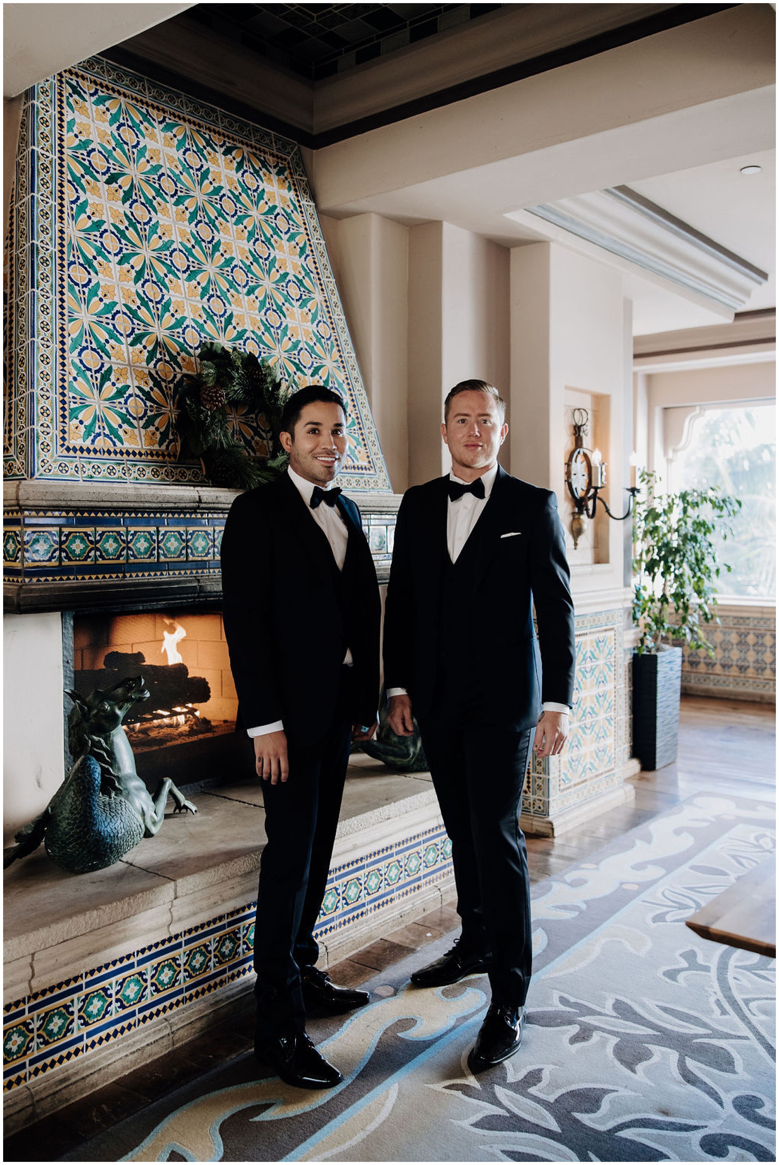 grooms modeling in tuxes