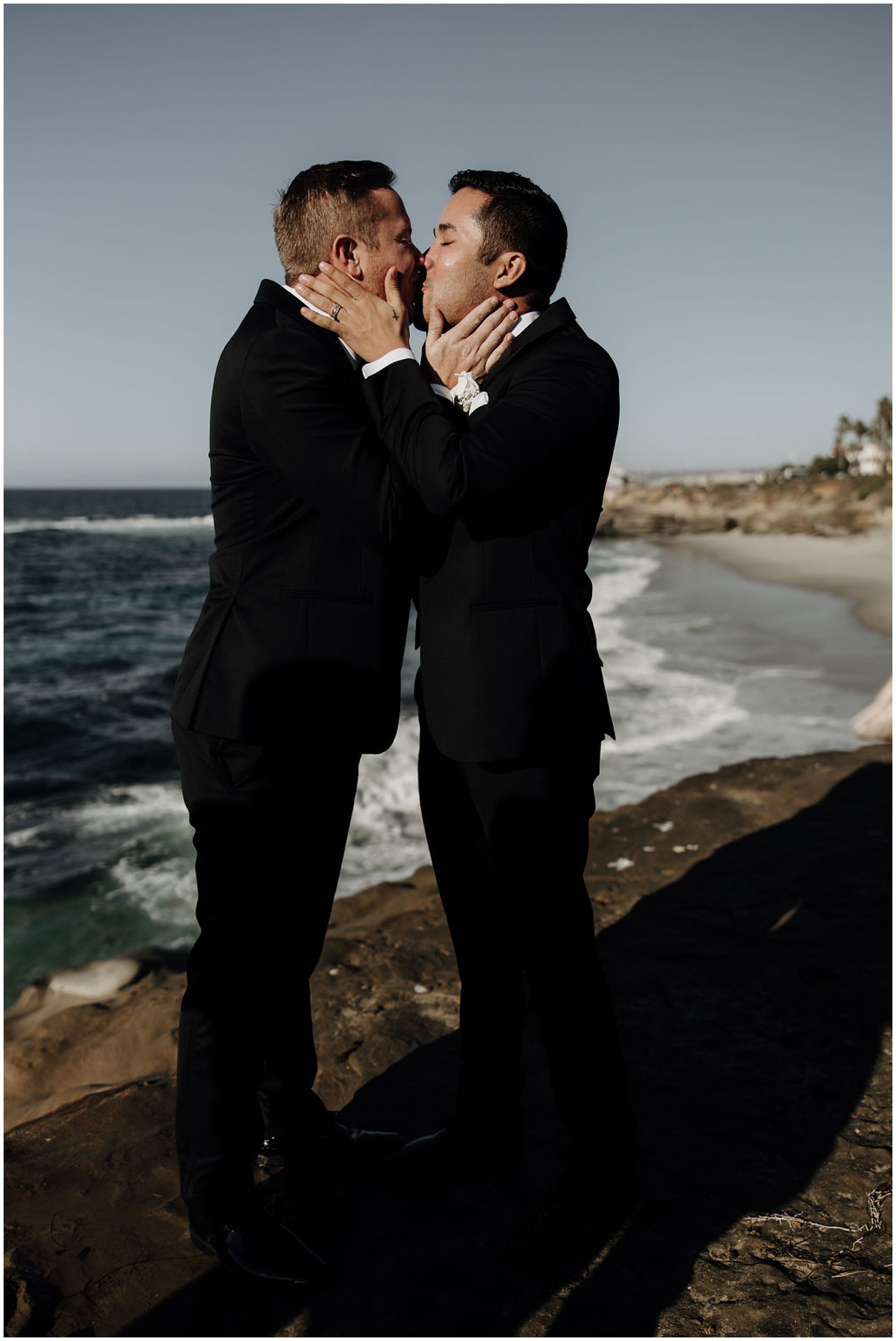 grooms first kiss on wedding day