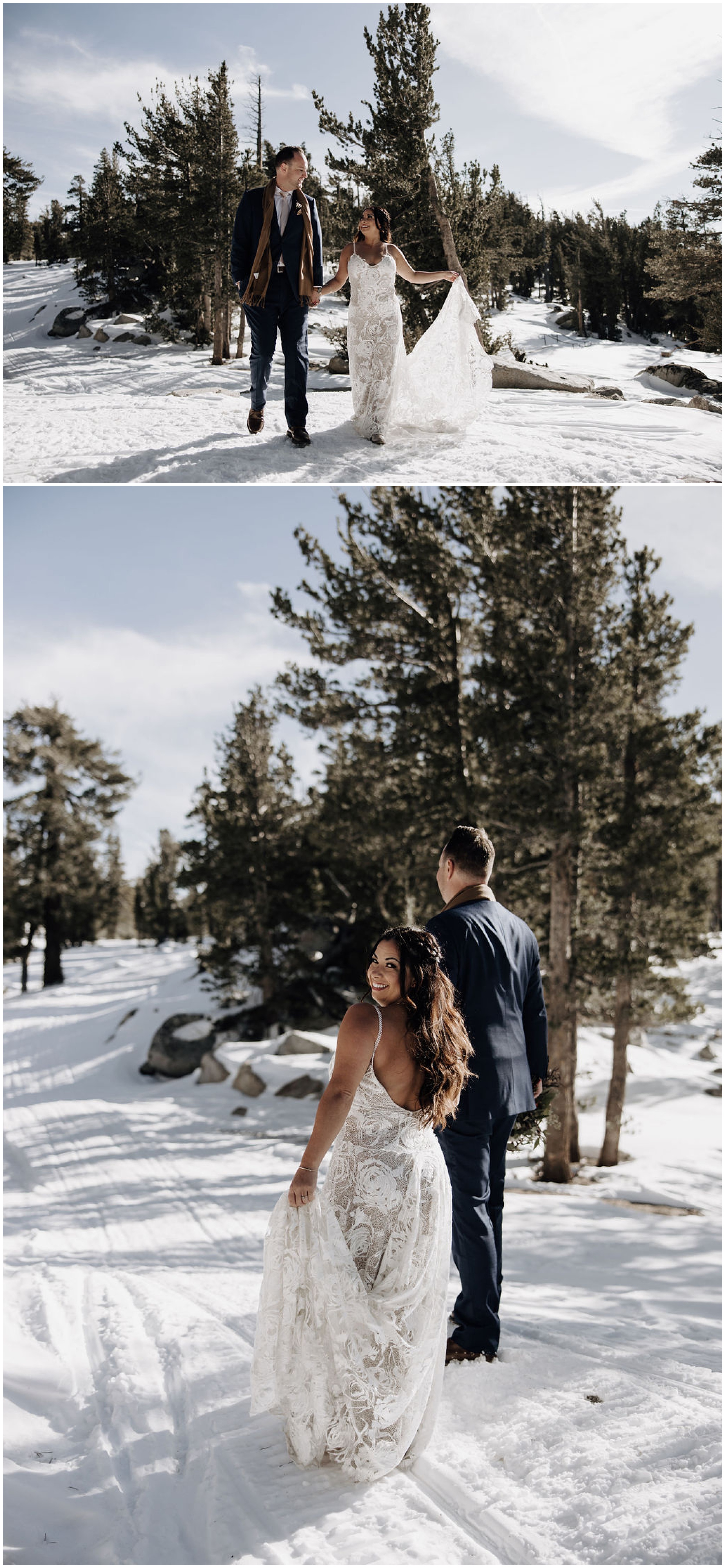 winter wedding photos in tahoe